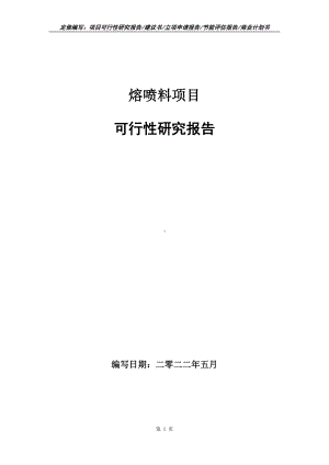 熔喷料项目可行性报告（写作模板）.doc