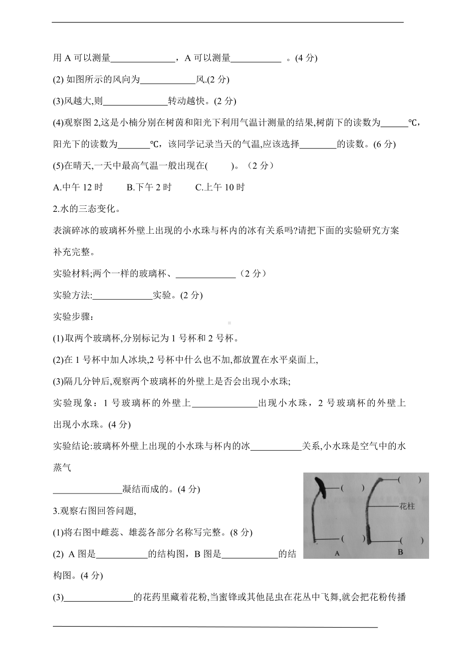 2023新湘科版三年级下册《科学》期末测试卷（五）（含答案）.doc_第3页