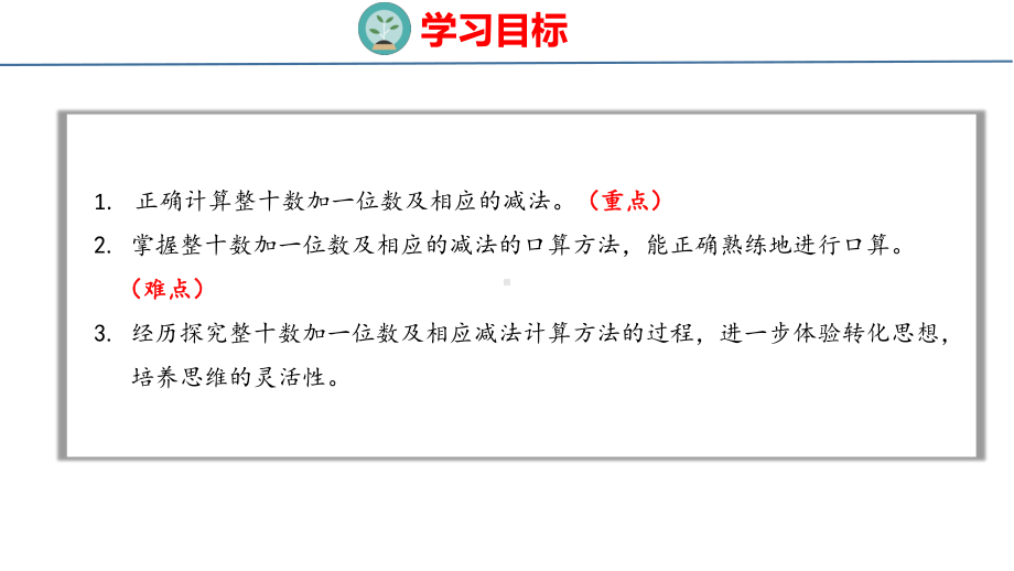 人教版（2023春）数学一年级下册4-7 整十数加一位数及相应的减法.pptx_第2页