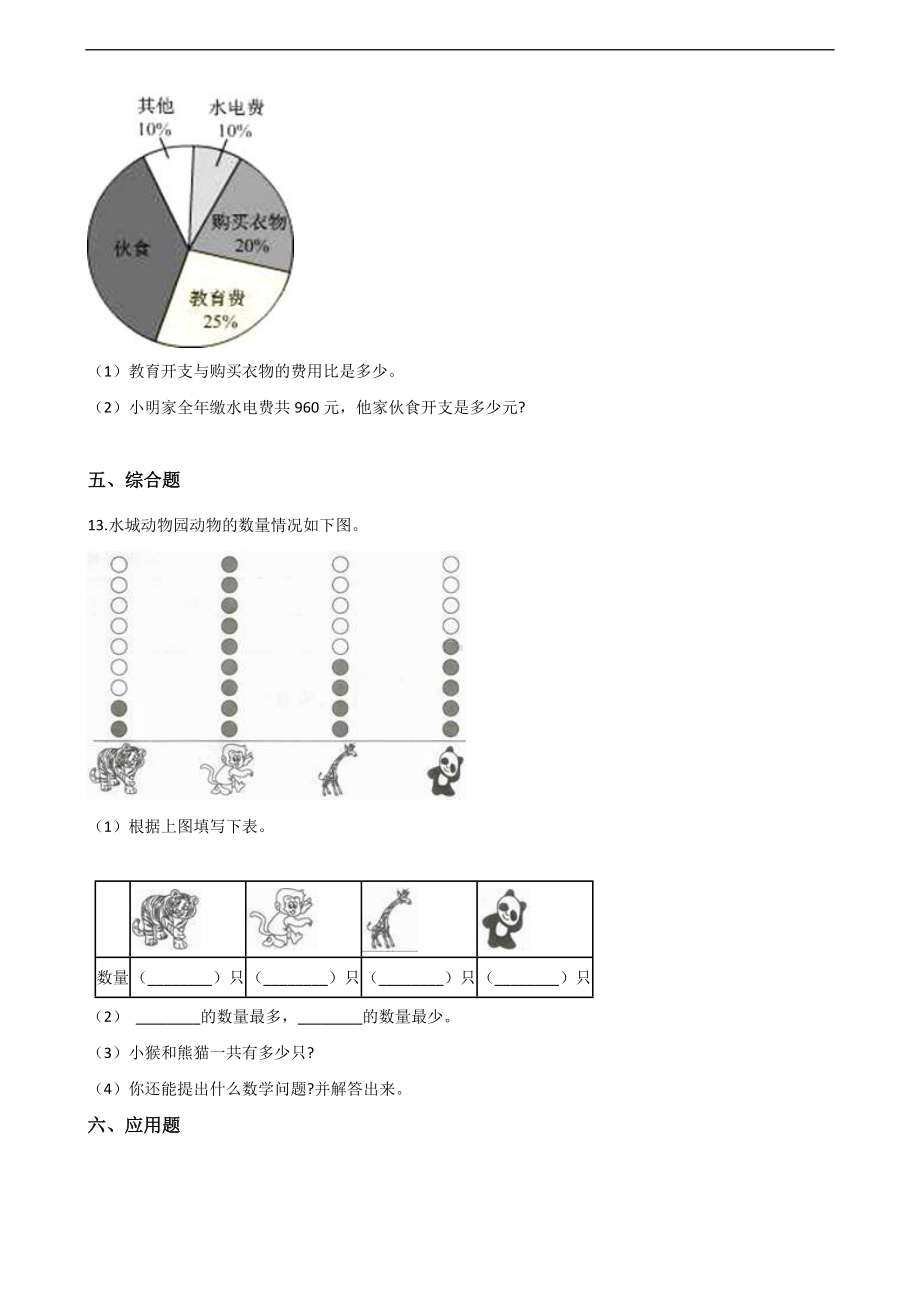 六年级上册数学一课一练-4.19扇形统计图 浙教版（含解析）.docx_第3页