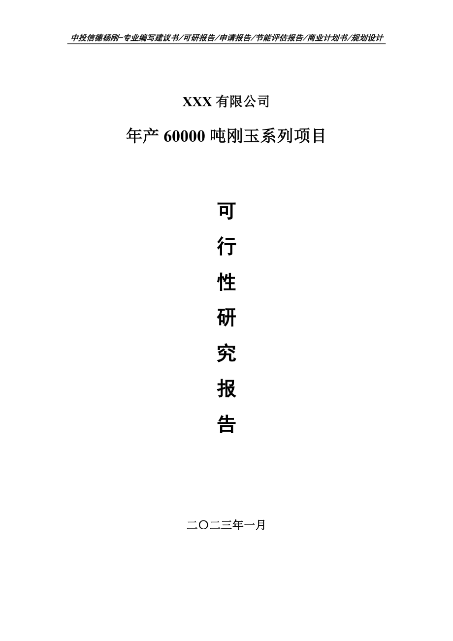 年产60000吨刚玉系列项目可行性研究报告申请立项.doc_第1页