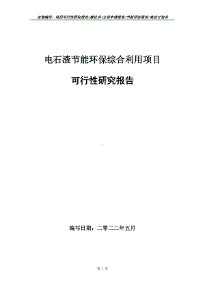 电石渣节能环保综合利用项目可行性报告（写作模板）.doc