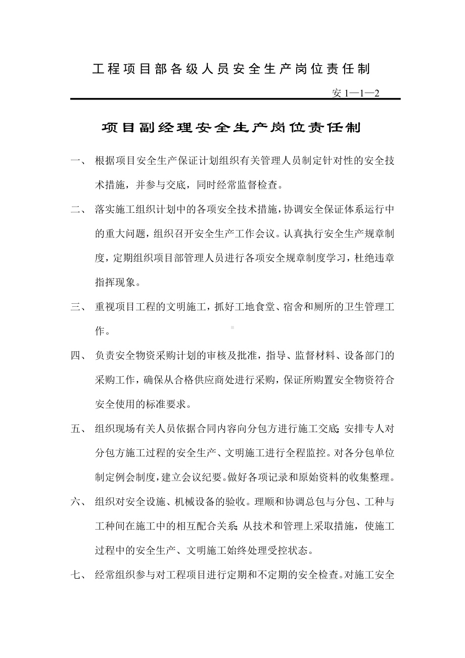 项目经理及副经理安全生产岗位责任制.docx_第3页