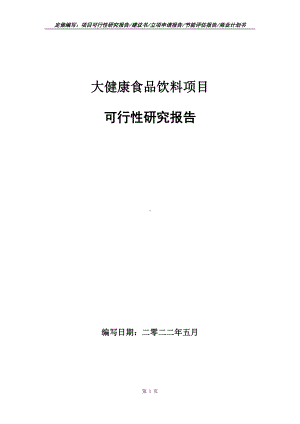 大健康食品饮料项目可行性报告（写作模板）.doc