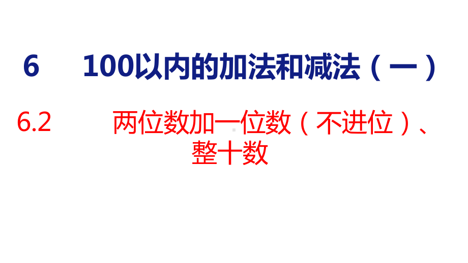 人教版（2023春）数学一年级下册6-2 两位数加一位数（不进位）、整十数.pptx_第1页