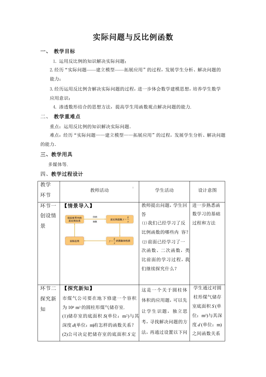 《实际问题与反比例函数》同课异构教学方案.pptx_第1页