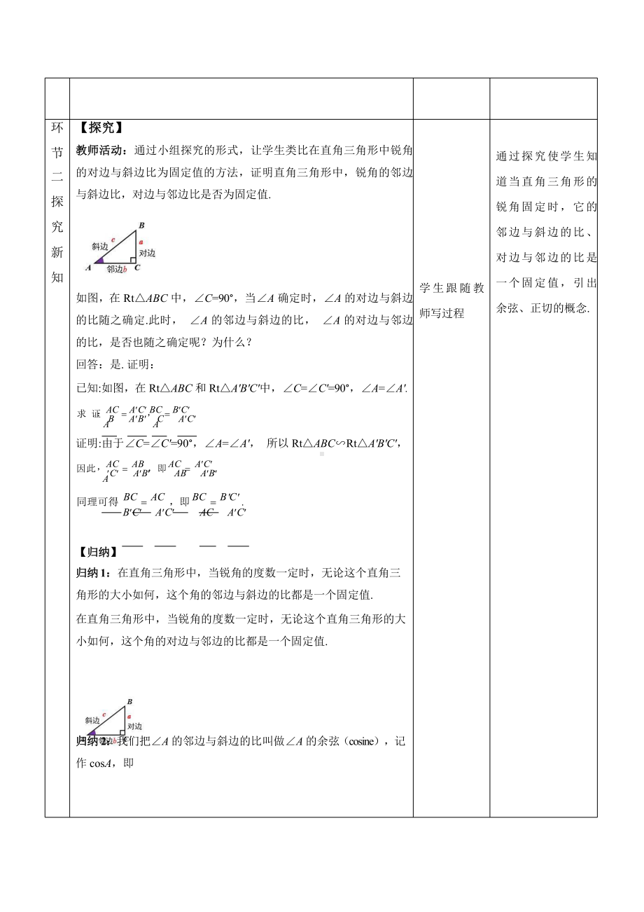 《锐角三角函数 第2课时》同课异构教学方案.pptx_第2页