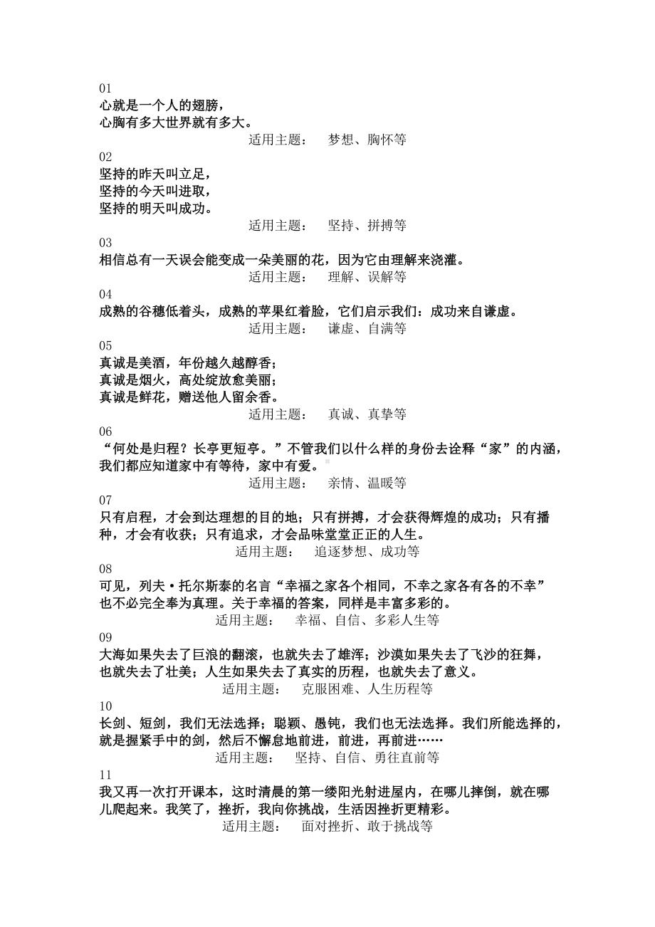 初中语文专题之40个超级宝藏作文结尾及适用主题.docx_第1页