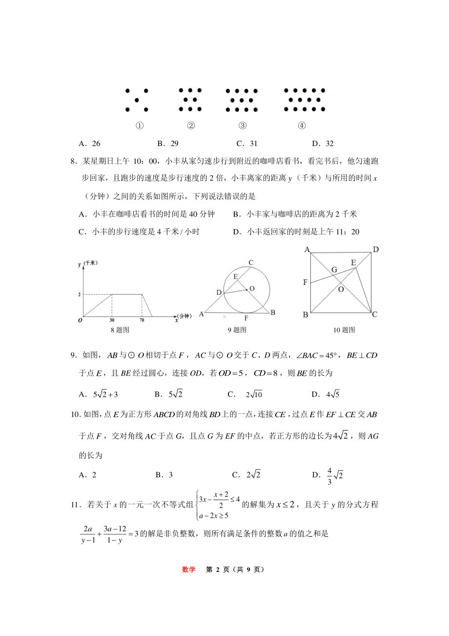 重庆市巴蜀 2022-2023学年九年级上学期期末数学试卷.pdf_第2页