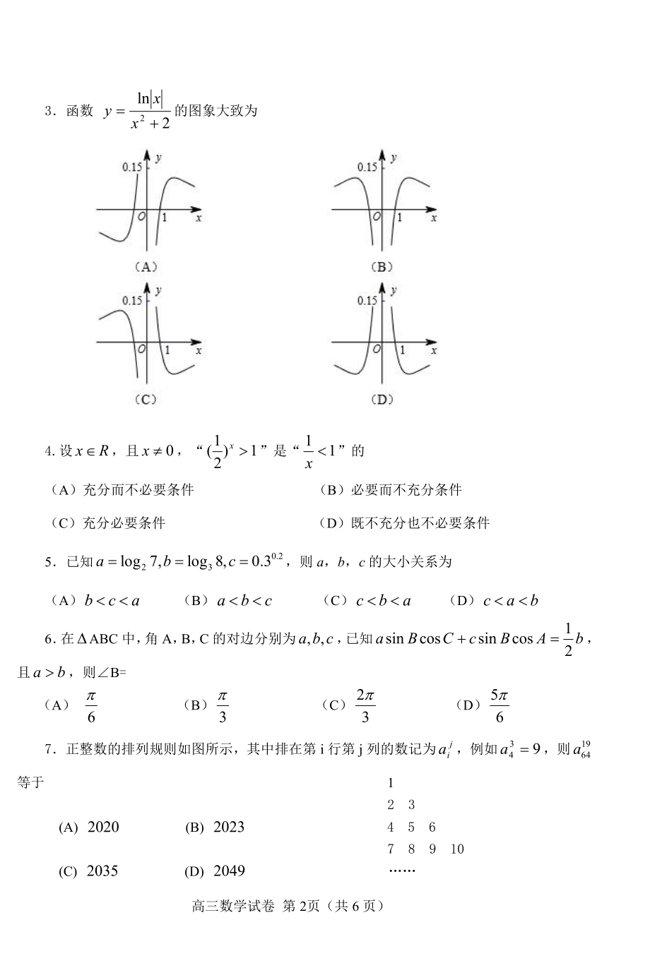 天津市静文高级中学2022-2023学年高三上学期期末学业质量检测数学试卷.pdf_第2页