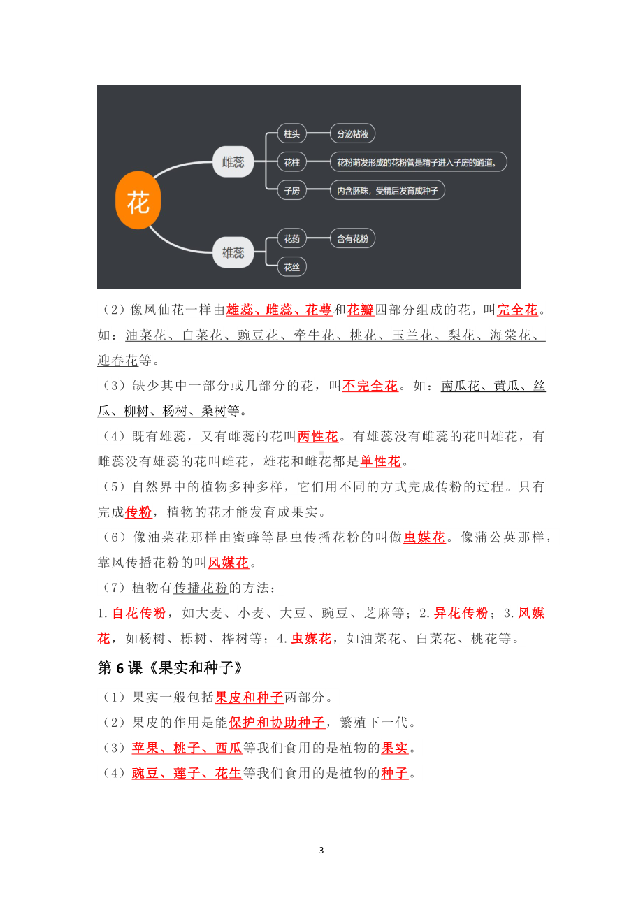 2023新教科版四年级下册《科学》第一单元《植物的生长变化》复习资料（知识点、实验和练习）.docx_第3页