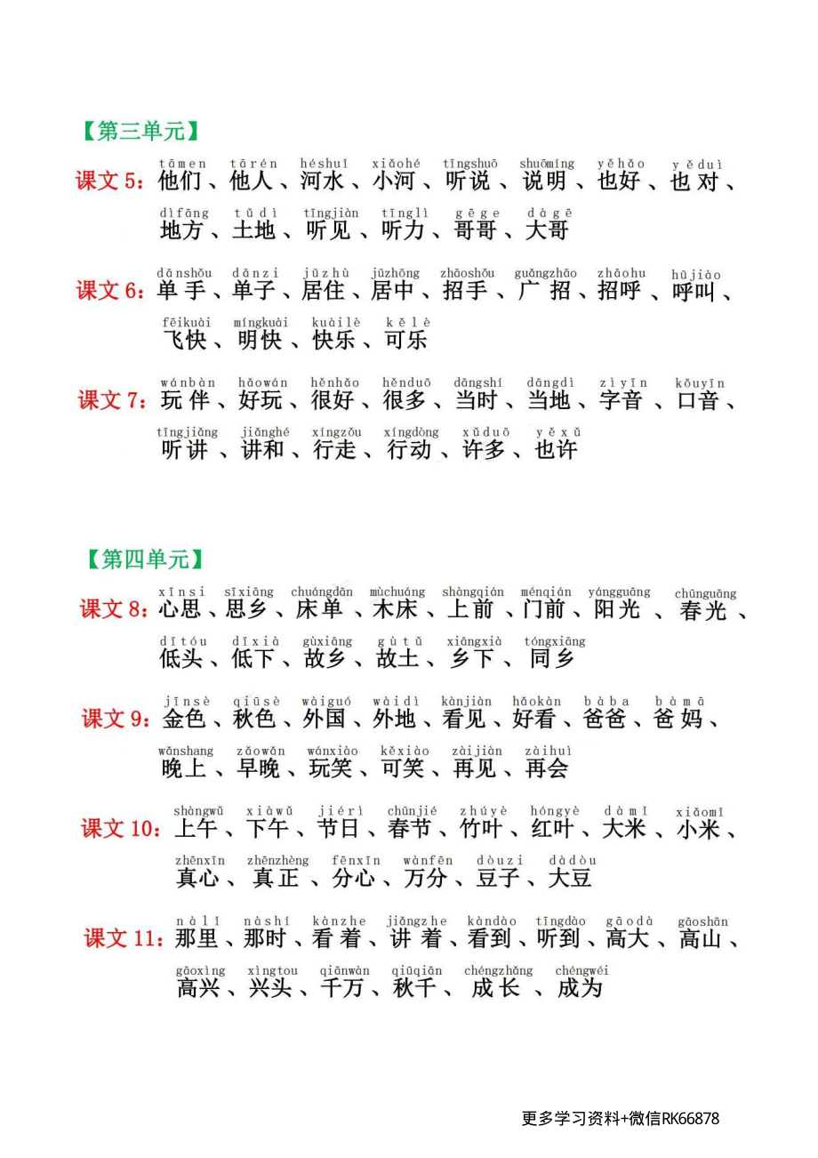 部编版一下语文每课重点听写词语汇总♥.pdf_第2页