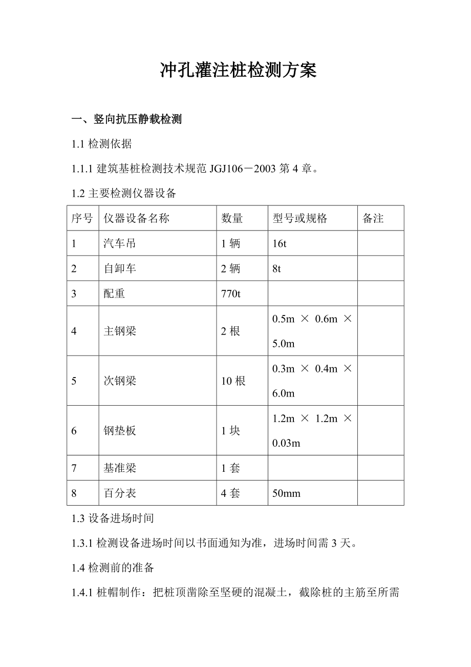 冲孔灌注桩检测方案.docx_第1页