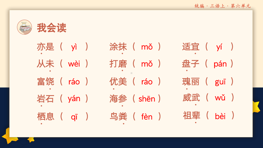 小学语文统编版三年级上册第六单元复习课件PPT模板.pptx_第3页