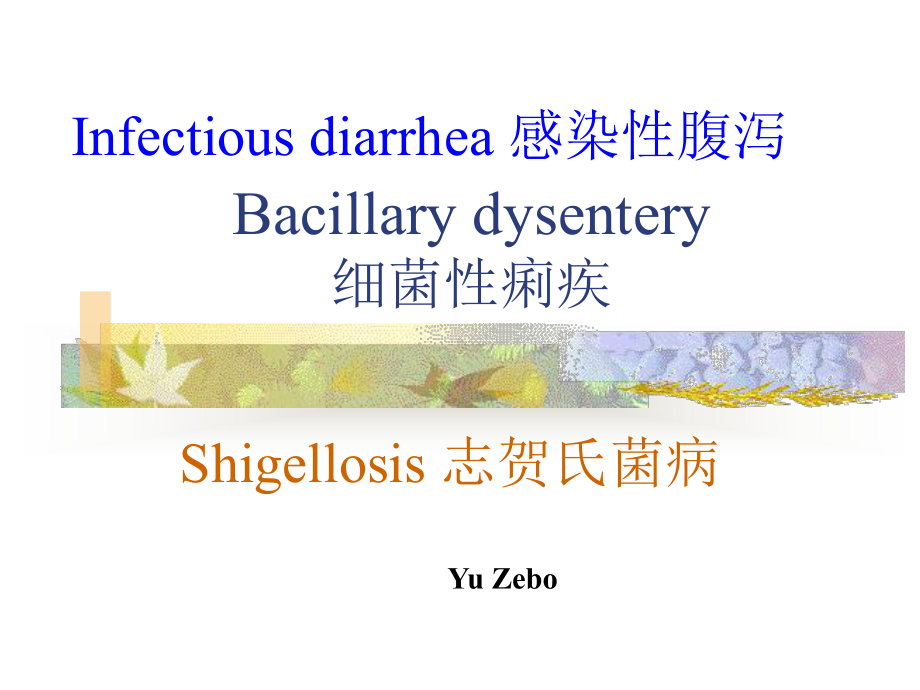 医学精品课件：（参考翻译）05 20170323.Yuzebo.Bacillary dysentery.ppt_第1页