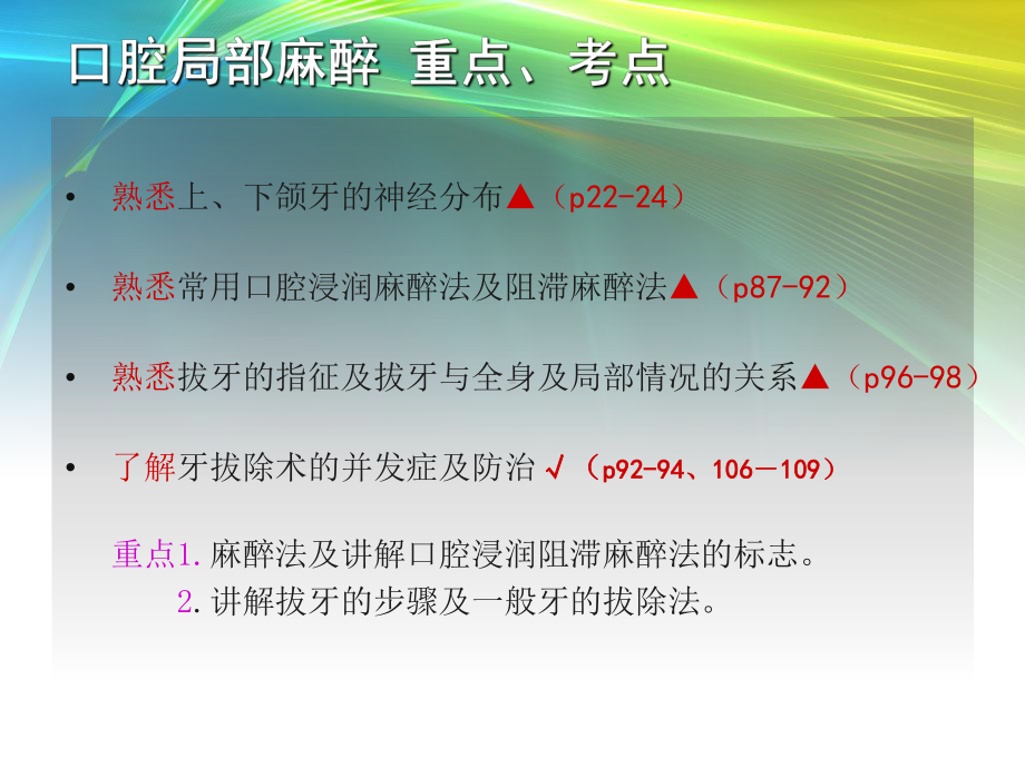 医学精品课件：口腔局部麻醉及拔牙.ppt_第2页