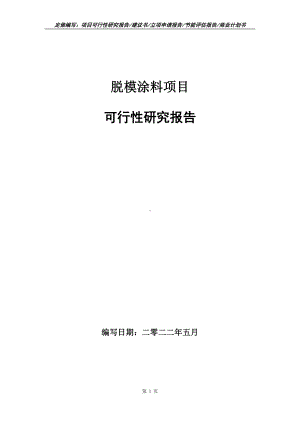 脱模涂料项目可行性报告（写作模板）.doc