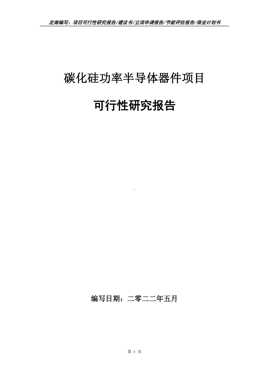 碳化硅功率半导体器件项目可行性报告（写作模板）.doc_第1页