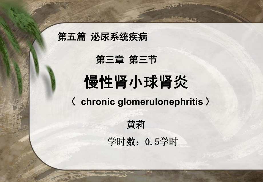 医学精品课件：慢性肾炎.PPT_第1页