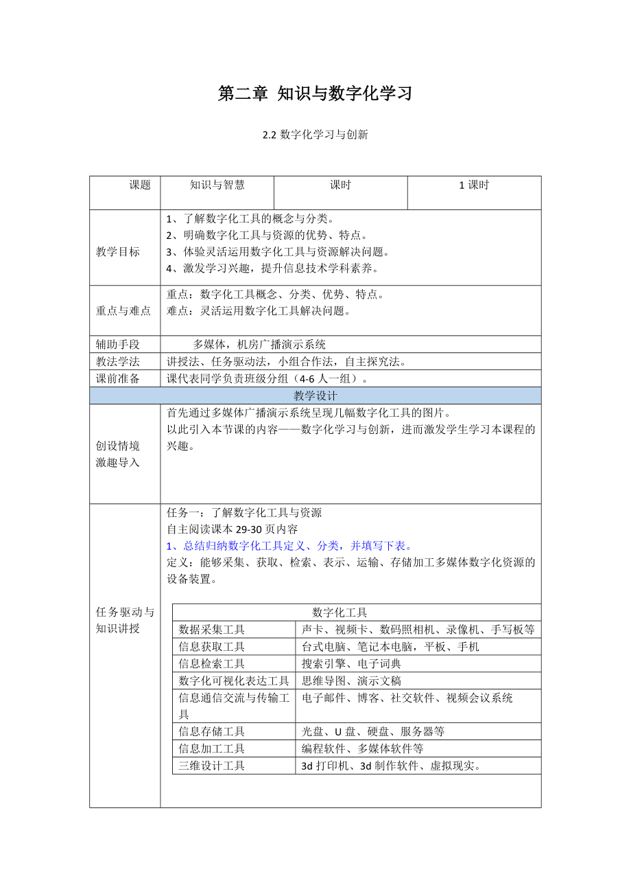 2.2 数字化学习与创新 ppt课件 (含教案+练习（含答案））-新粤教版（2019）《高中信息技术》必修第一册.rar