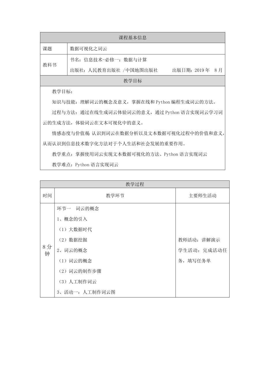 3.3.2 数据可视化之词云 ppt课件（47张ppt）+教案+练习-2023新人教中图版《高中信息技术》必修第一册.rar