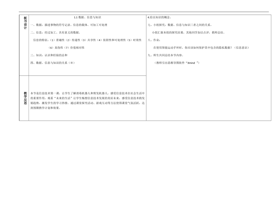 1.1 数据、信息与知识 教案-2023新中图版《高中信息技术》必修第一册.docx_第2页