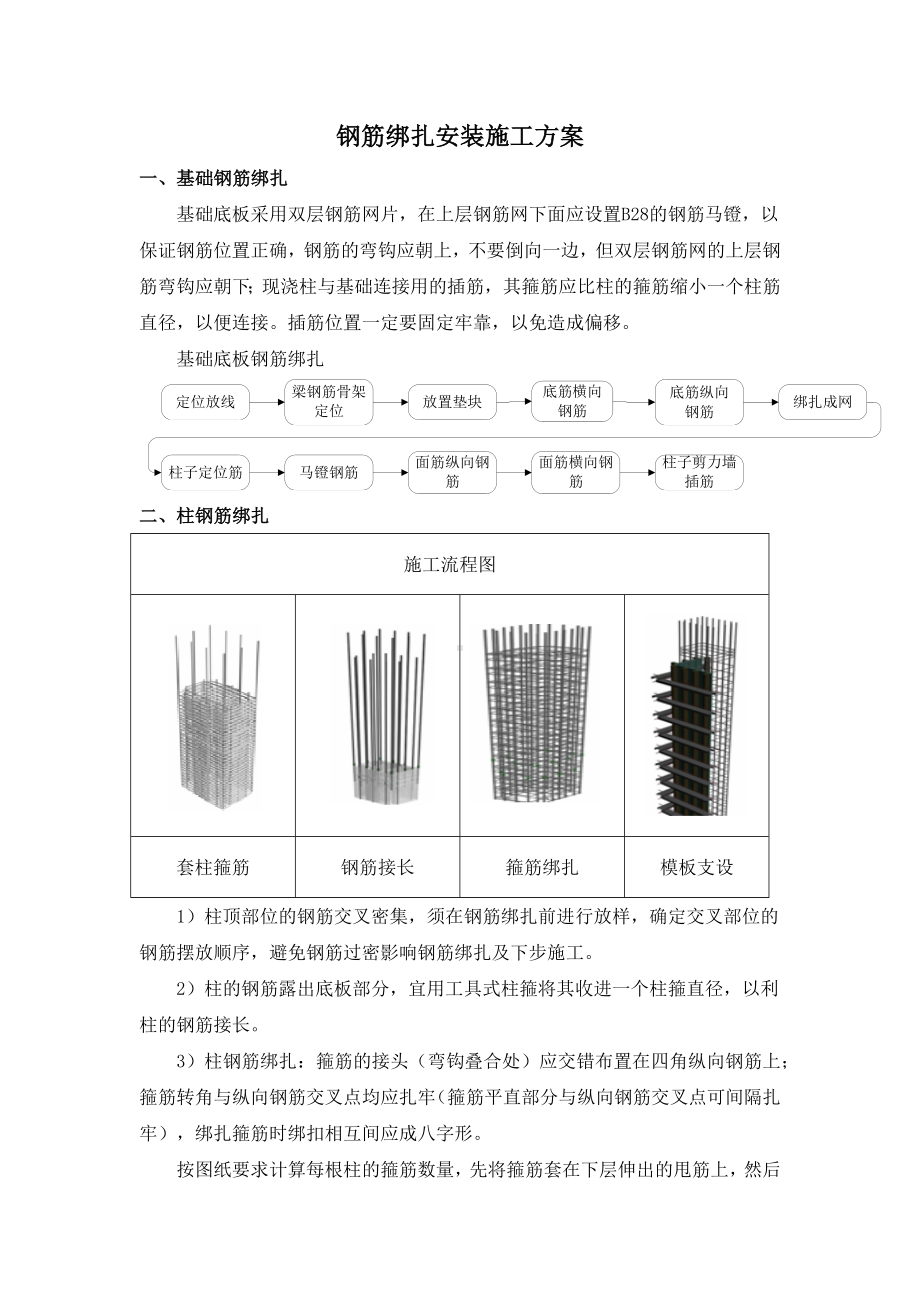 钢筋绑扎安装施工方案.docx_第1页