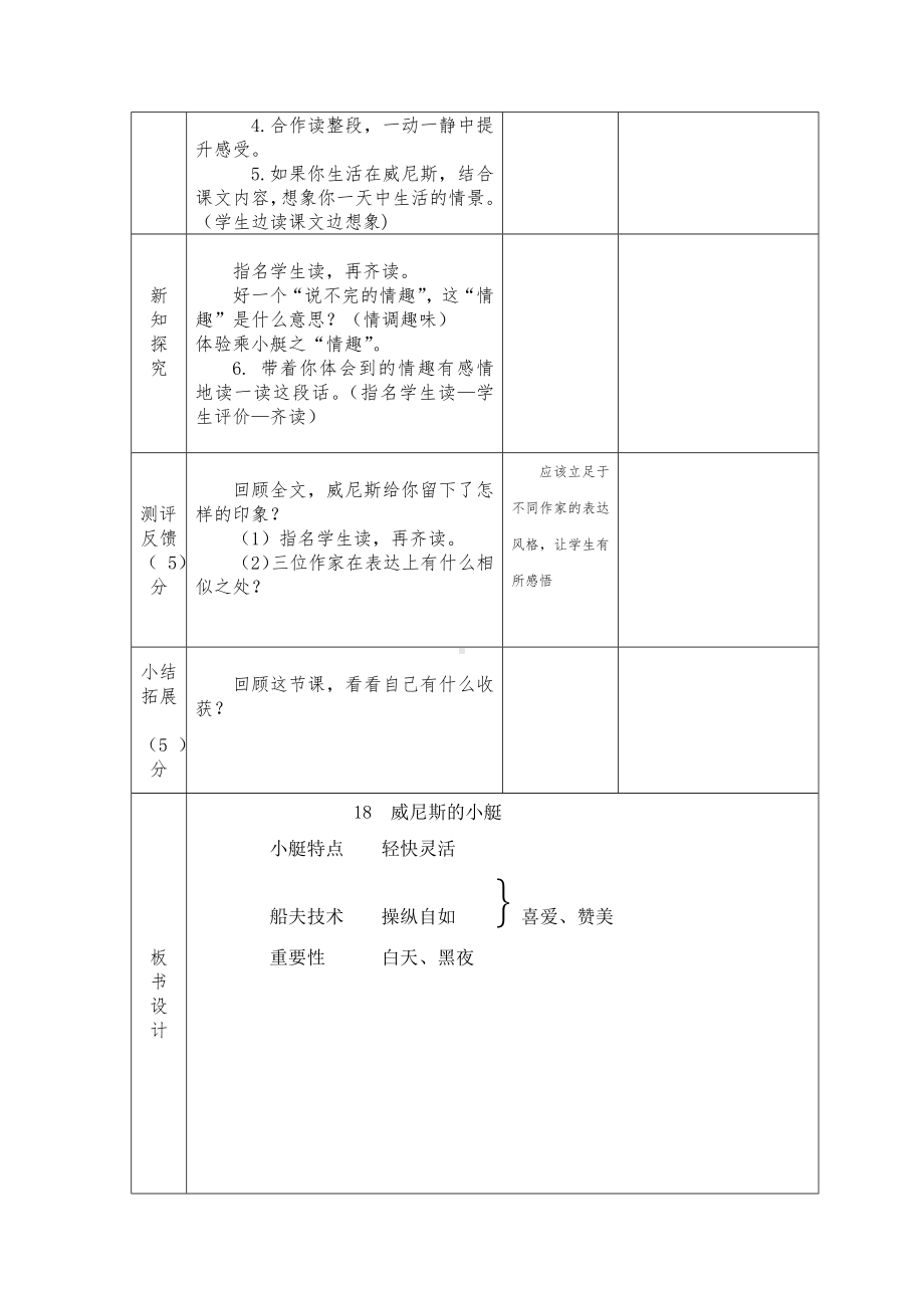 实验学校部编版五年级语文下册第七单元第18课《威尼斯的小艇》第2课时教案.docx_第2页