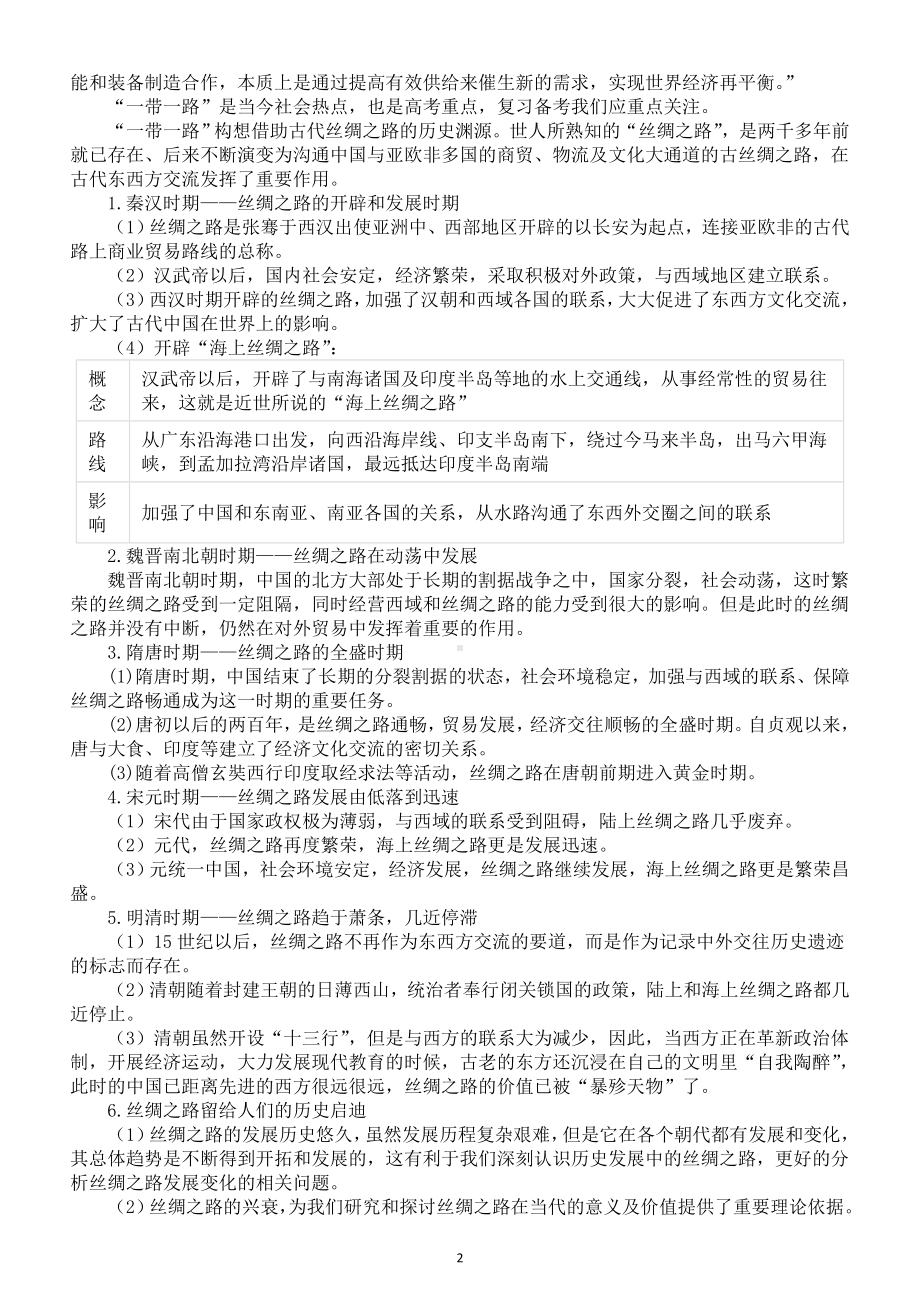 高中历史2023春晚高考考点整理（含练习题和答案）（今年一定考）.doc_第2页