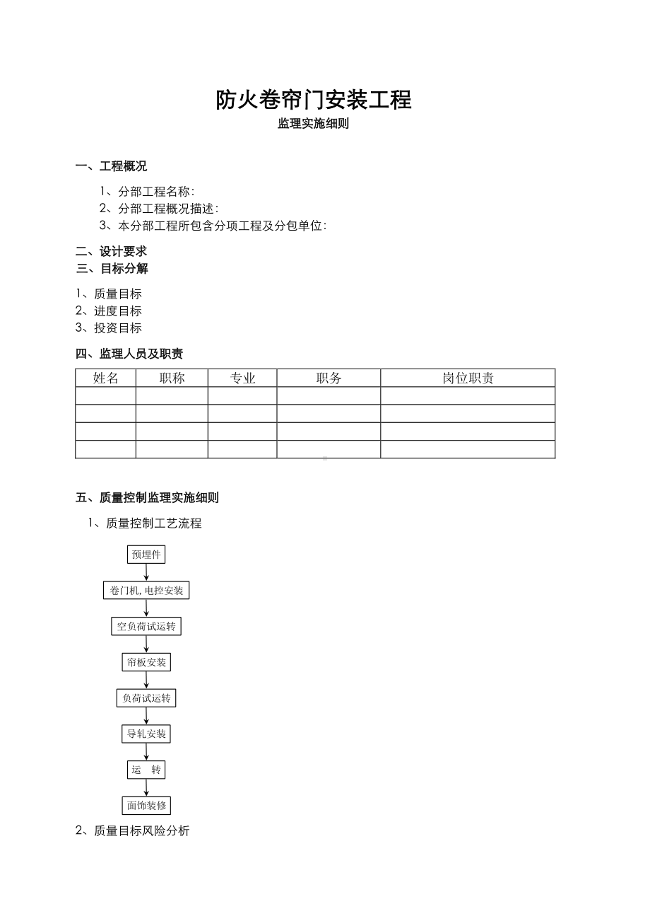 防火卷帘门安装工程监理细则.doc_第1页