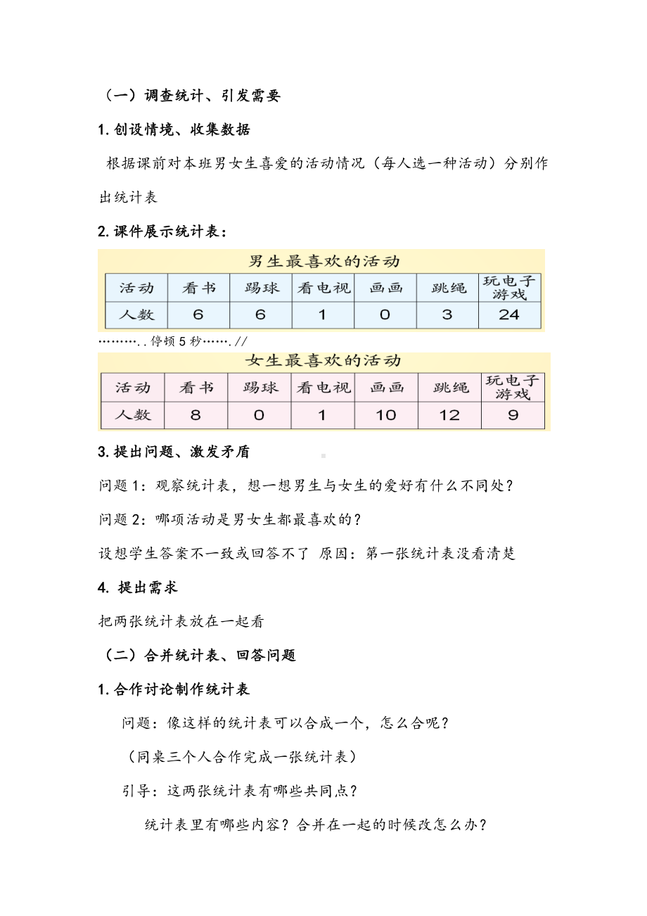 五年级上册数学教案-6.1 复式统计表的认识和应用｜苏教版(2).doc_第2页