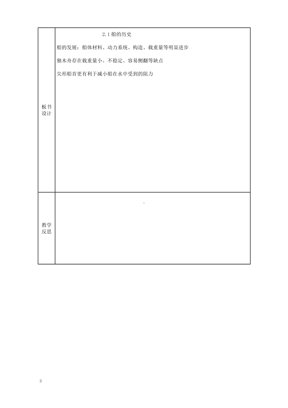 2022-2023新教科版五年级科学下册第二单元《船的研究》全部教案（共7课）.doc_第3页