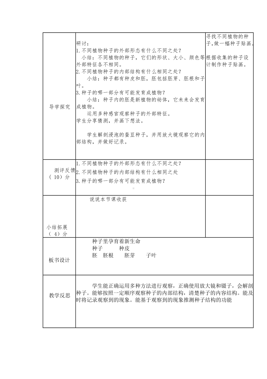 杭州市2022-2023教科版四年级科学下册1-1《种子里孕育着新生命》教案.docx_第2页