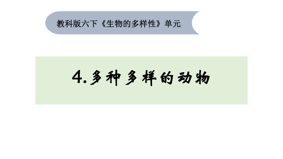 4.《多种多样的动物》（ppt课件） - 2023新教科版六年级下册科学.pptx_第1页