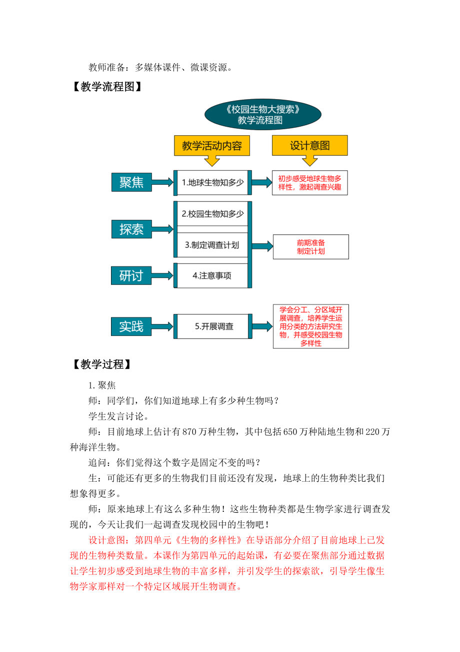 新教科版2022-2023六年级科学下册第二单元第1课《校园生物大搜索》教学设计.docx_第2页