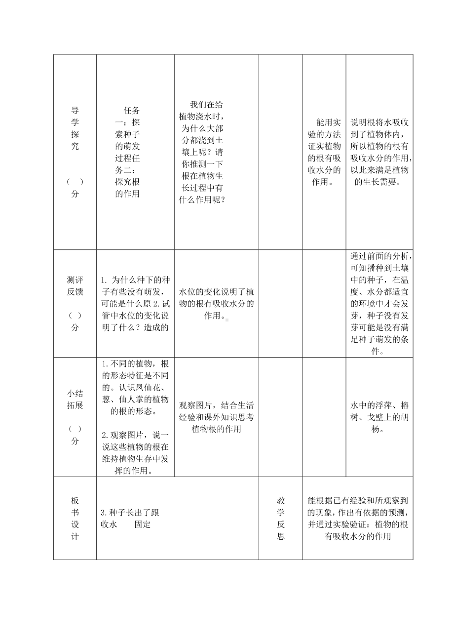 杭州市2022-2023教科版四年级科学下册1-3《种子长出了根》教案.docx_第2页