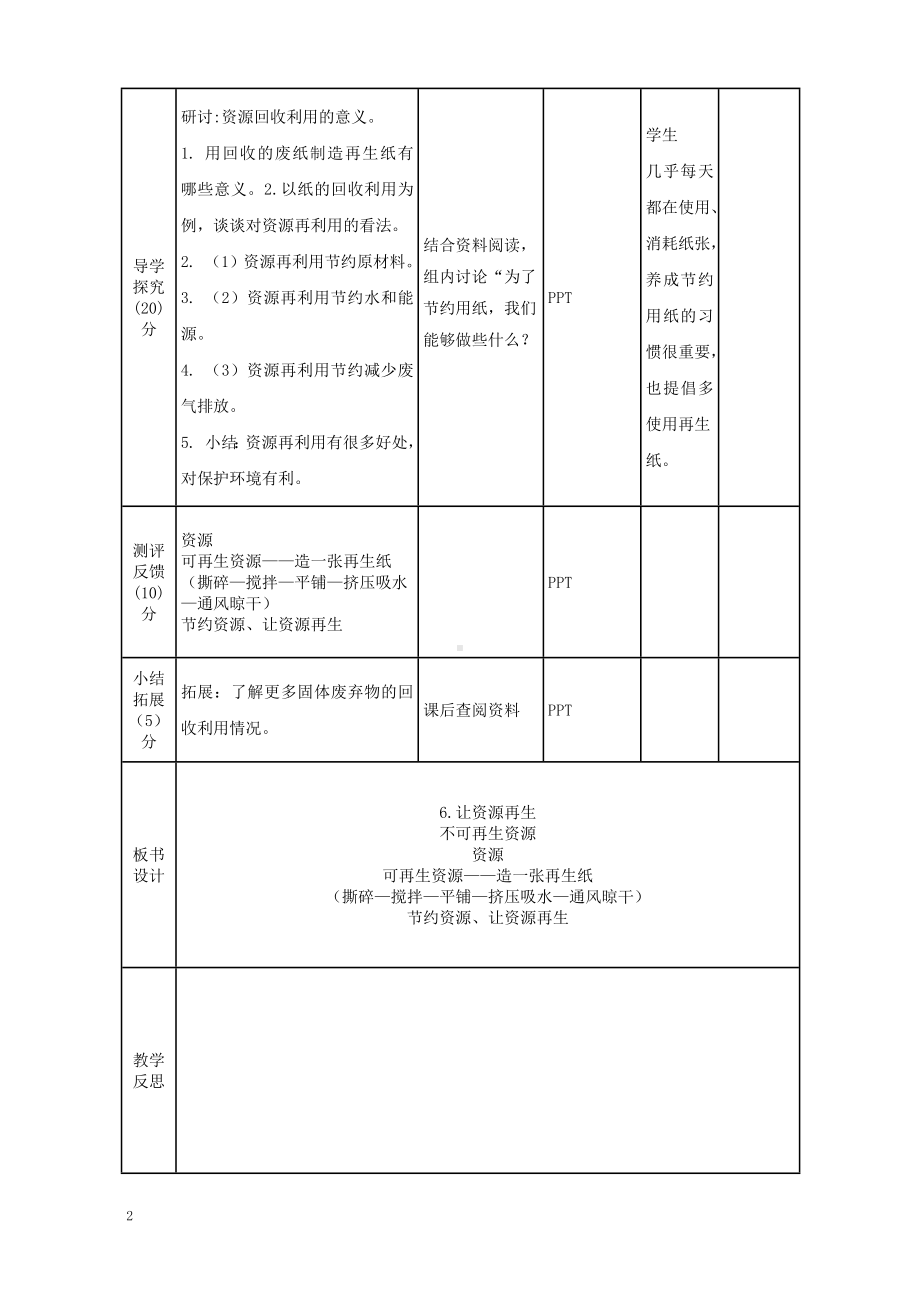 实验小学2022-2023新教科版五年级科学下册3-6《让资源再生》教案.doc_第2页