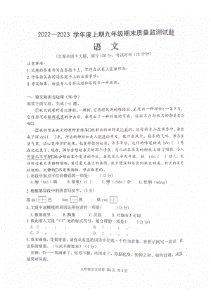 重庆市南岸区2022-2023学年九年级上学期期末语文试题.pdf