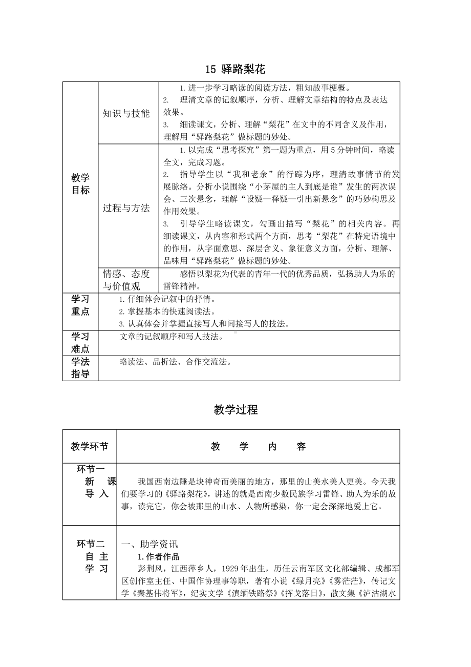 14 驿路梨花 教学方案-七年级语文下册.pptx_第1页