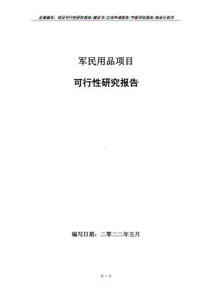 军民用品项目可行性报告（写作模板）.doc