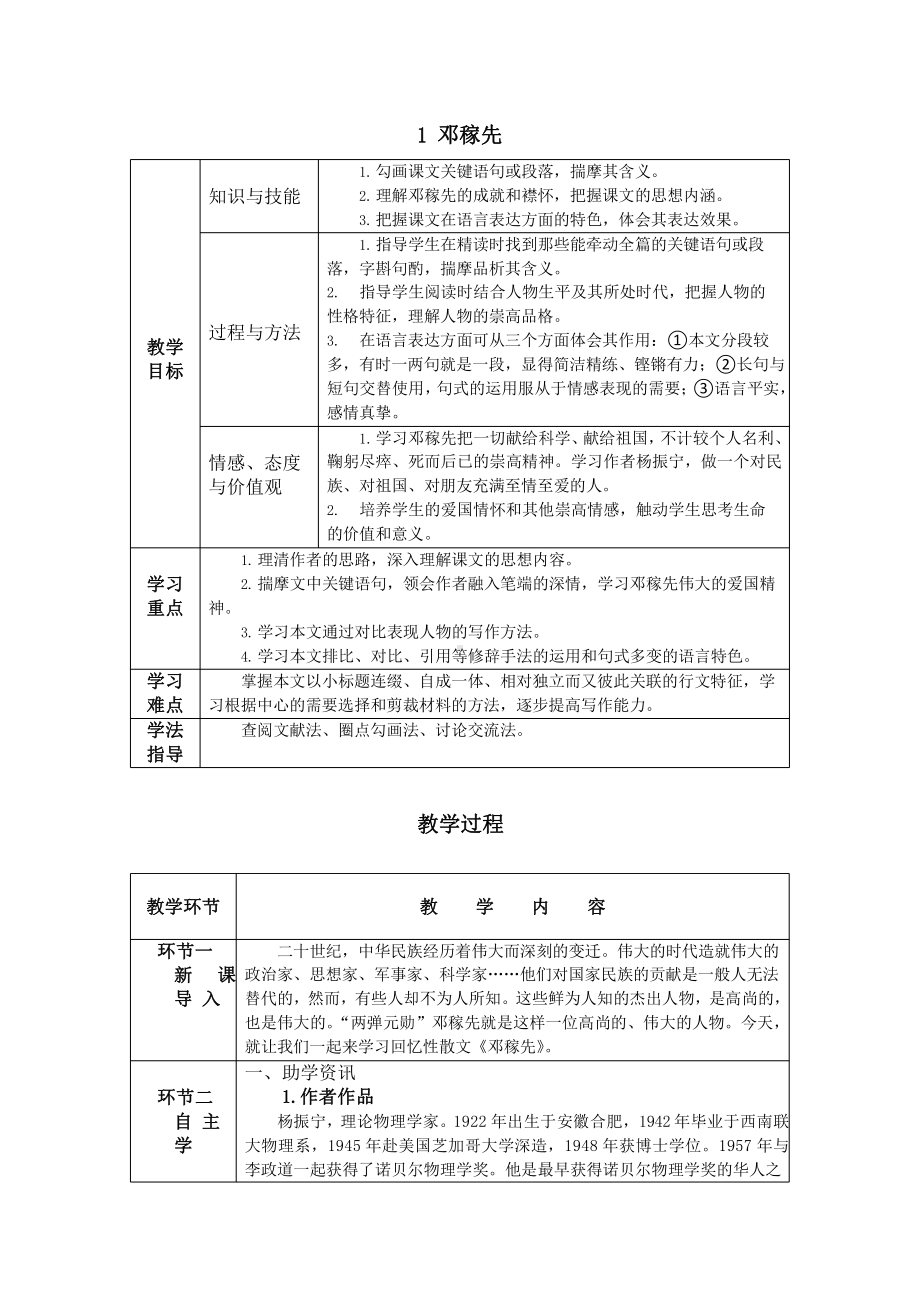 1 邓稼先 教学方案-七年级语文下册.pptx_第1页