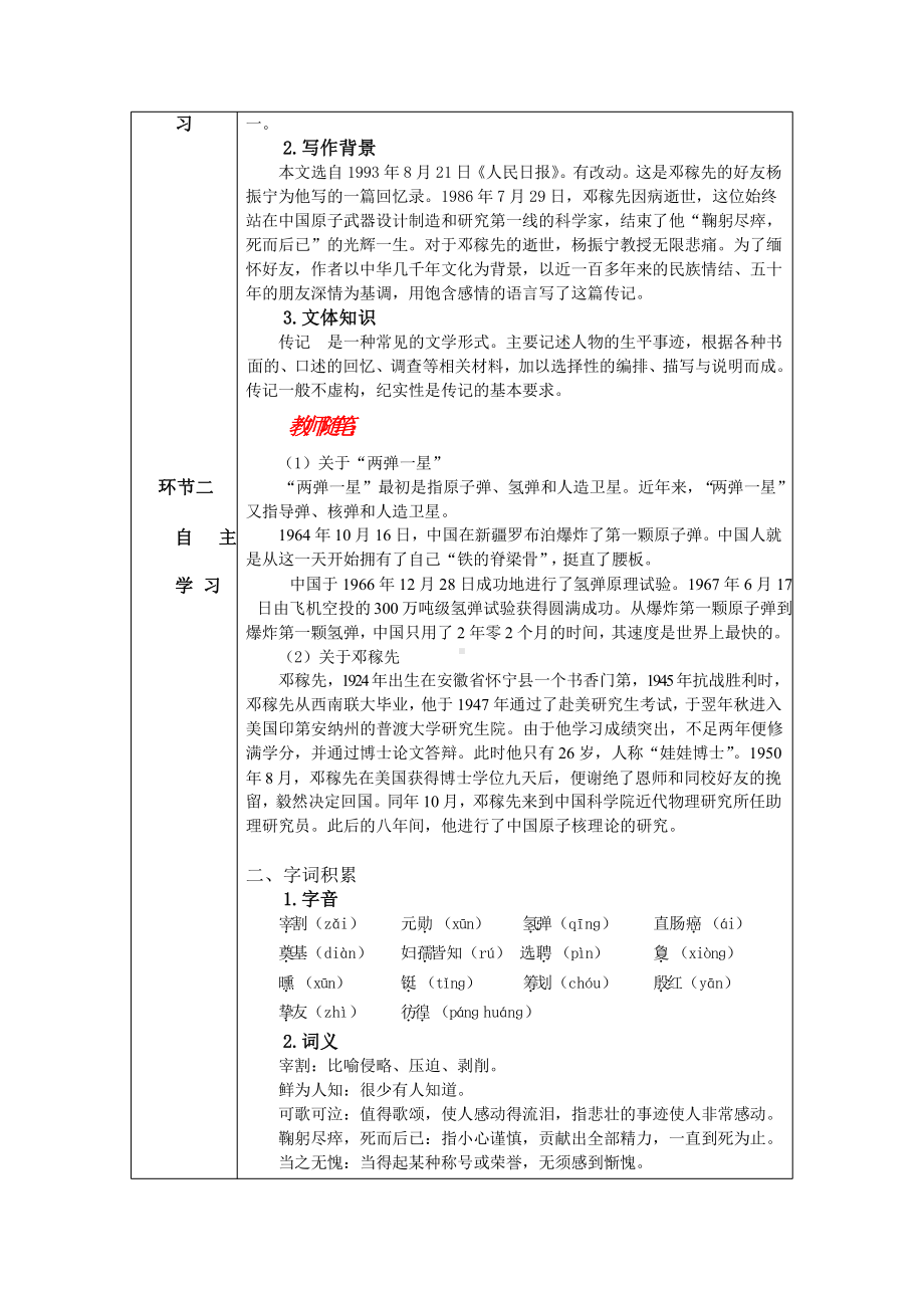 1 邓稼先 教学方案-七年级语文下册.pptx_第2页