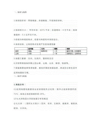 初中月考地理必考知识点.docx