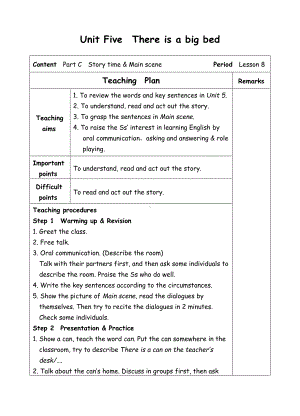 五年级上册英语教案-Unit5 There is a big bed-8-人教(PEP).doc