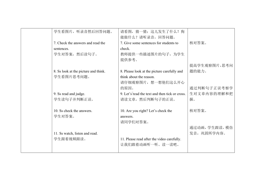 五年级上册英语教案Module 7 Unit 1 She can’t see 外研社（三起）.doc_第3页