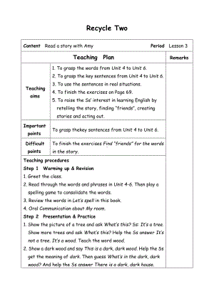 五年级上册英语教案-Recycle 2-3-人教(PEP).doc