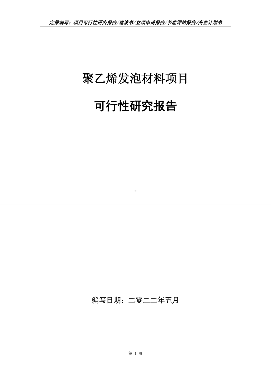 聚乙烯发泡材料项目可行性报告（写作模板）.doc_第1页