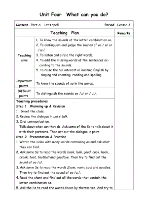 五年级上册英语教案-Unit4 What can you do-3-人教(PEP).doc