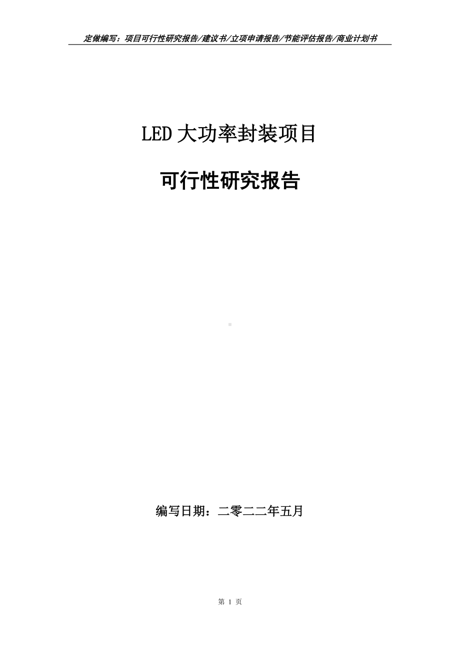 LED大功率封装项目可行性报告（写作模板）.doc_第1页