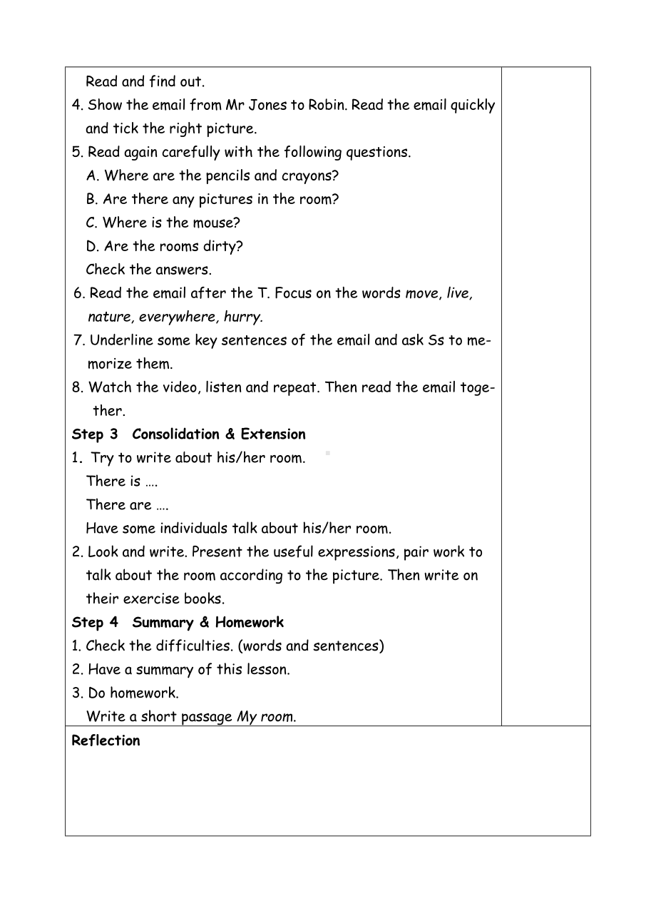 五年级上册英语教案-Unit5 There is a big bed-6-人教(PEP).doc_第2页